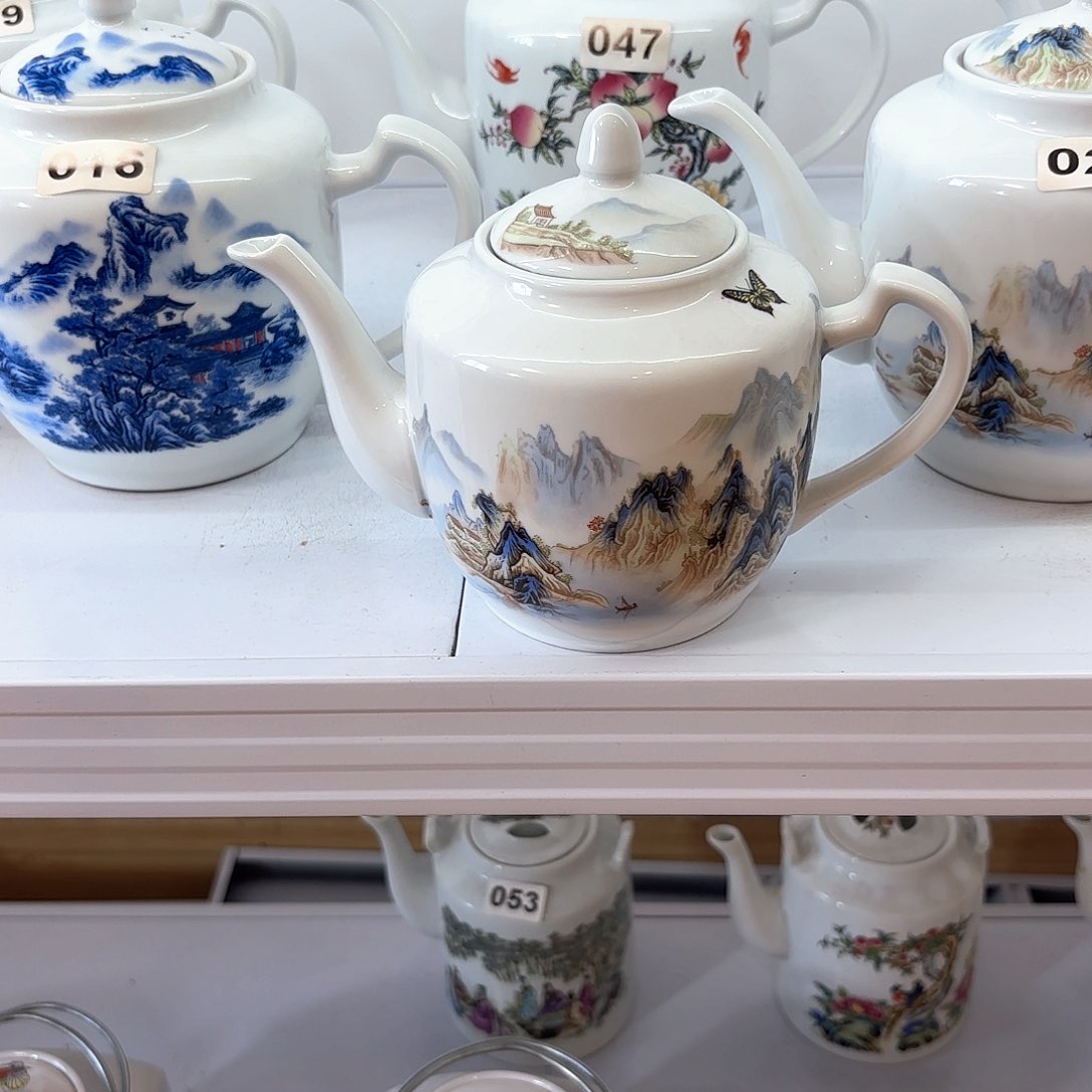 壶千里江山图一斤侧把壶