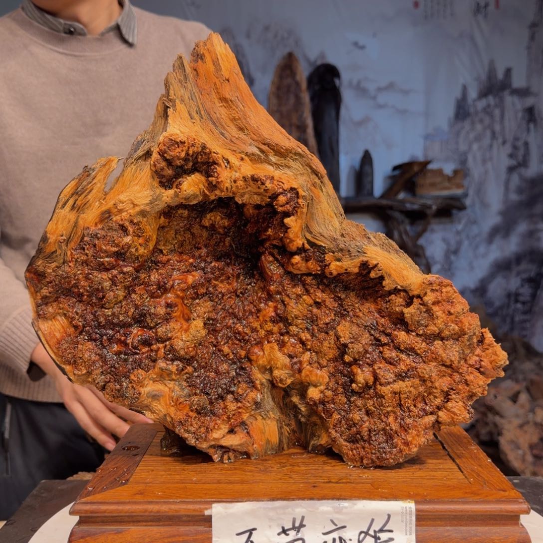 大***好木三丰琥珀木 天然摆件11