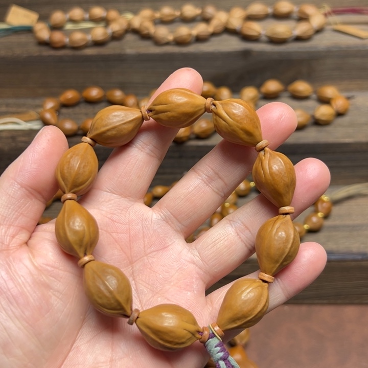 橄榄核把件梅林铁核小世界三面佛16.25手串