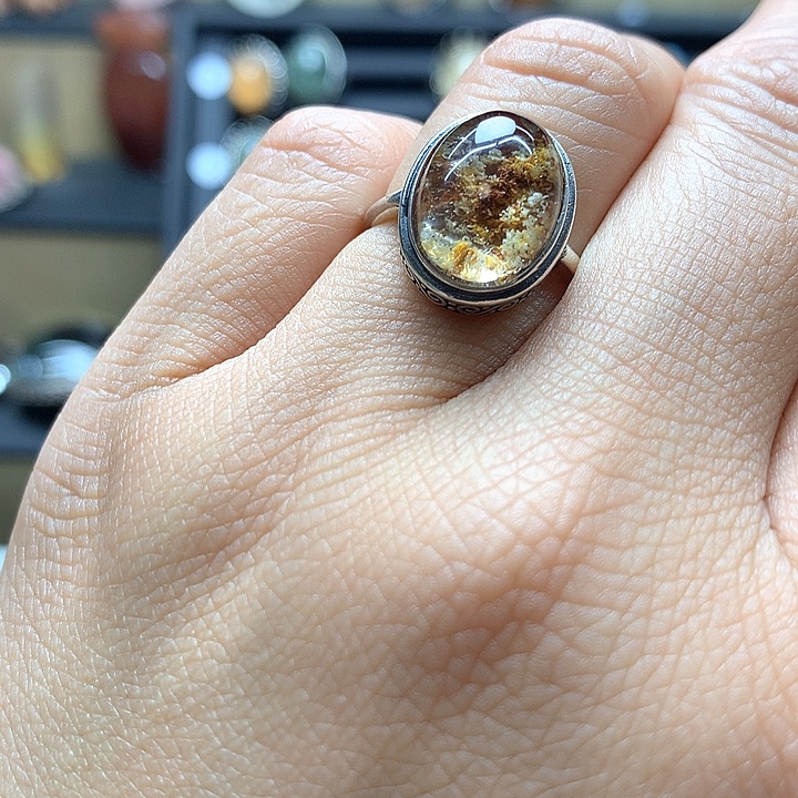 水晶水晶戒指银S925镶嵌