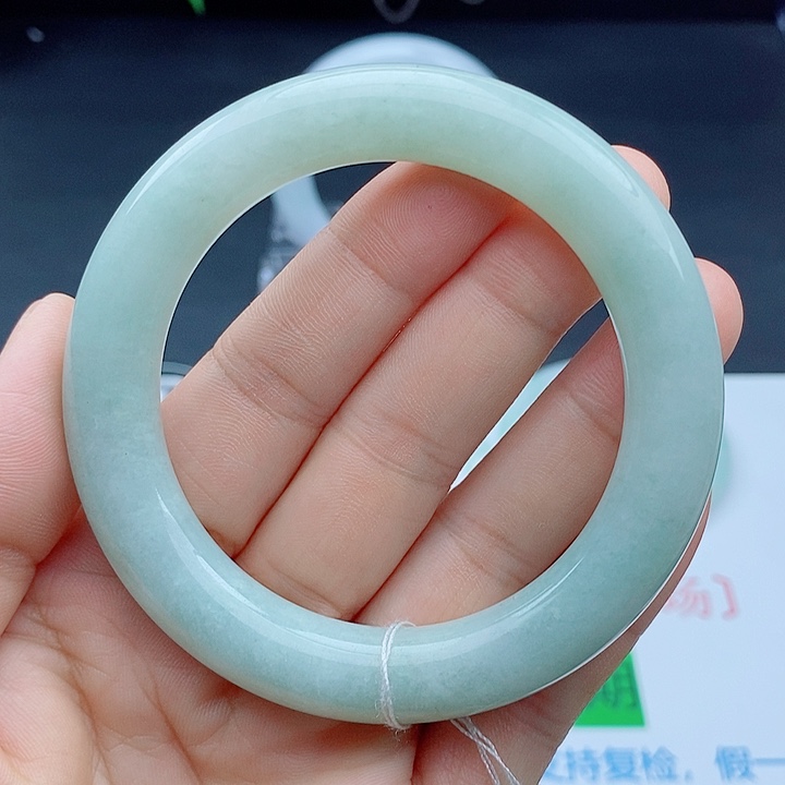 翡翠手镯未镶嵌胖圆条手镯55-56圈口