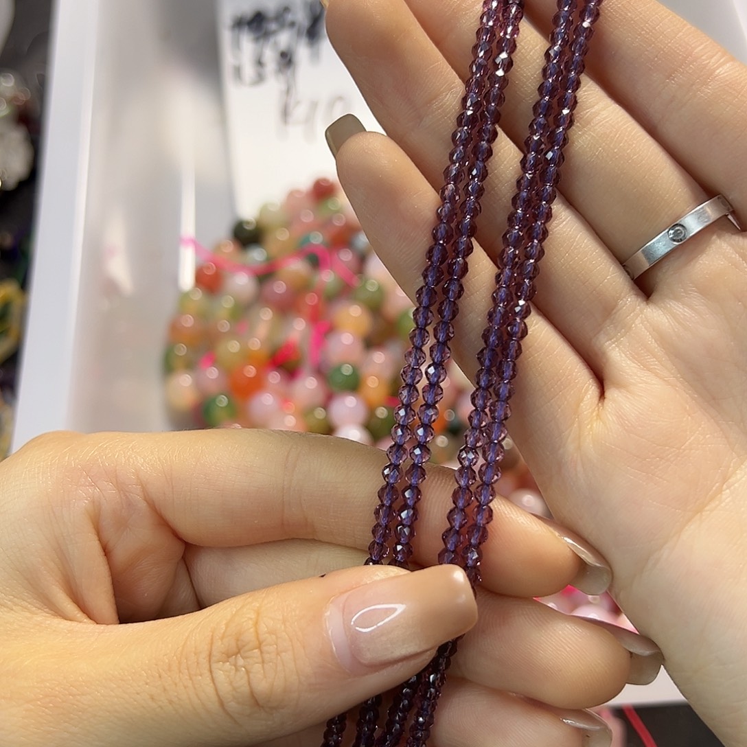 玛瑙/玉髓合金珠宝半成品紫水卡3两条