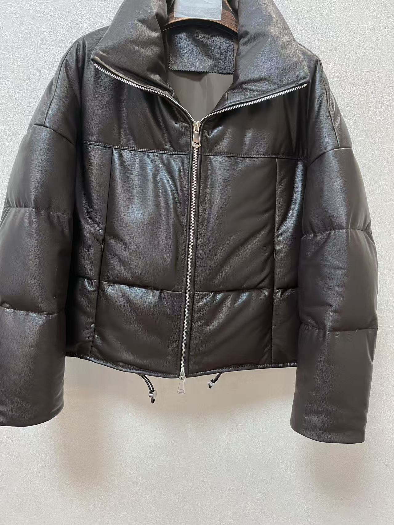 千雪【休闲廓形】宽松立领头层牛皮真皮皮衣