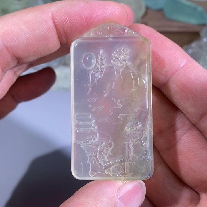 岫玉未镶嵌吊坠吊坠