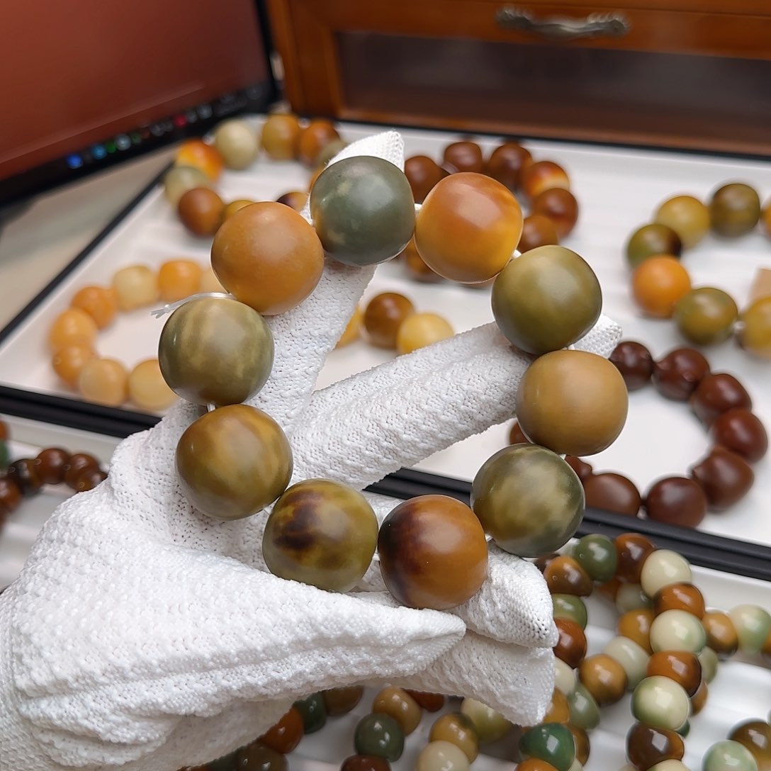 菩提根/象牙果手串卡25干磨苹果微微瑕