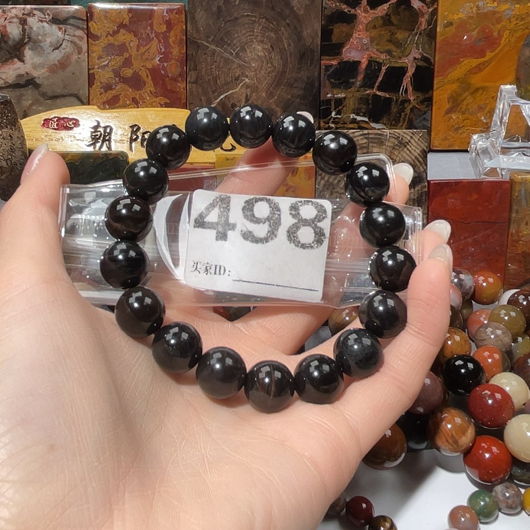 硅化玉未镶嵌天然北票硅化玉手串12.4