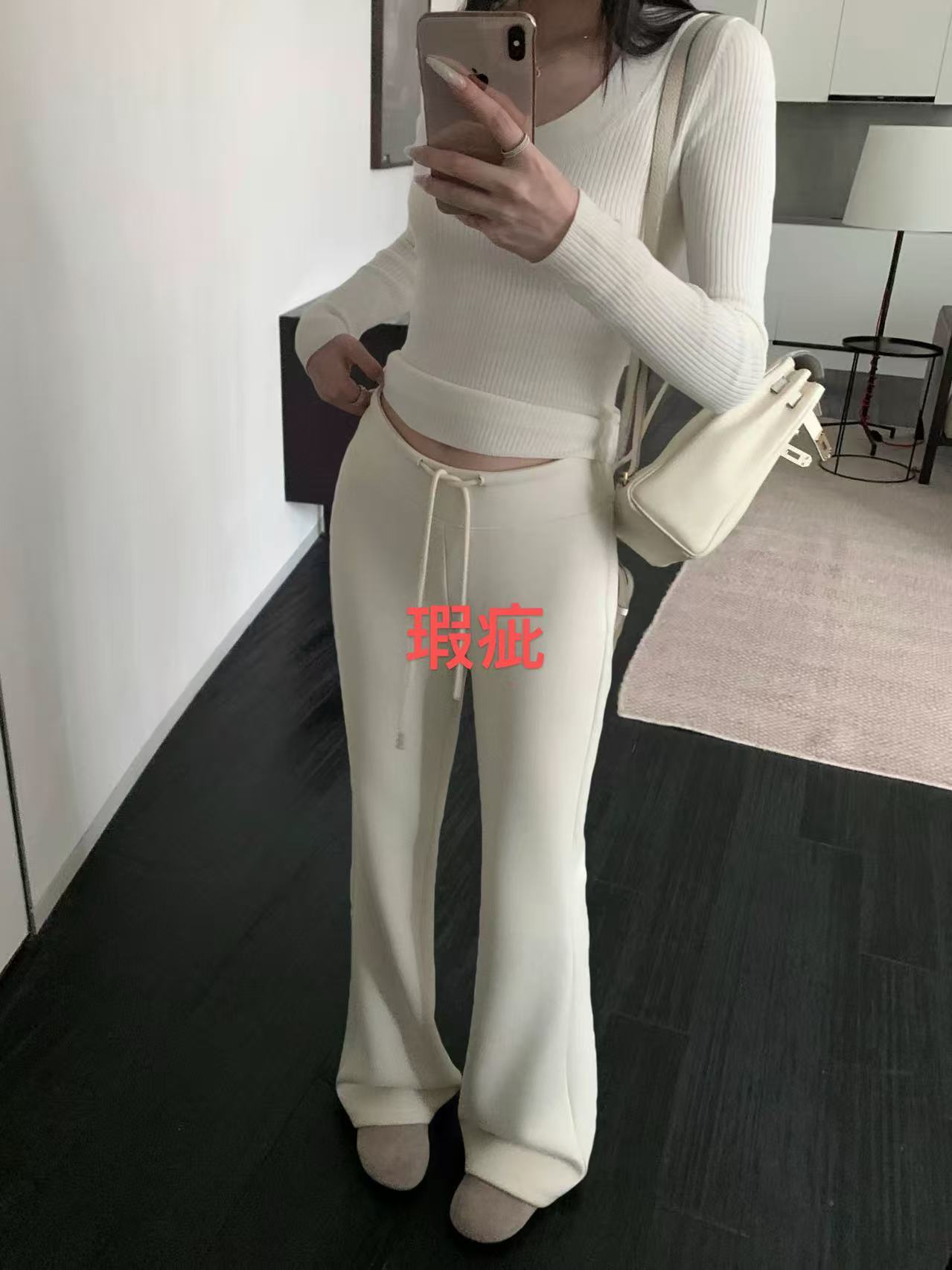 C27/28-1-4/D6-2-3-4D六色“纯色”抽绳直筒裤有瑕疵（4038/4060）