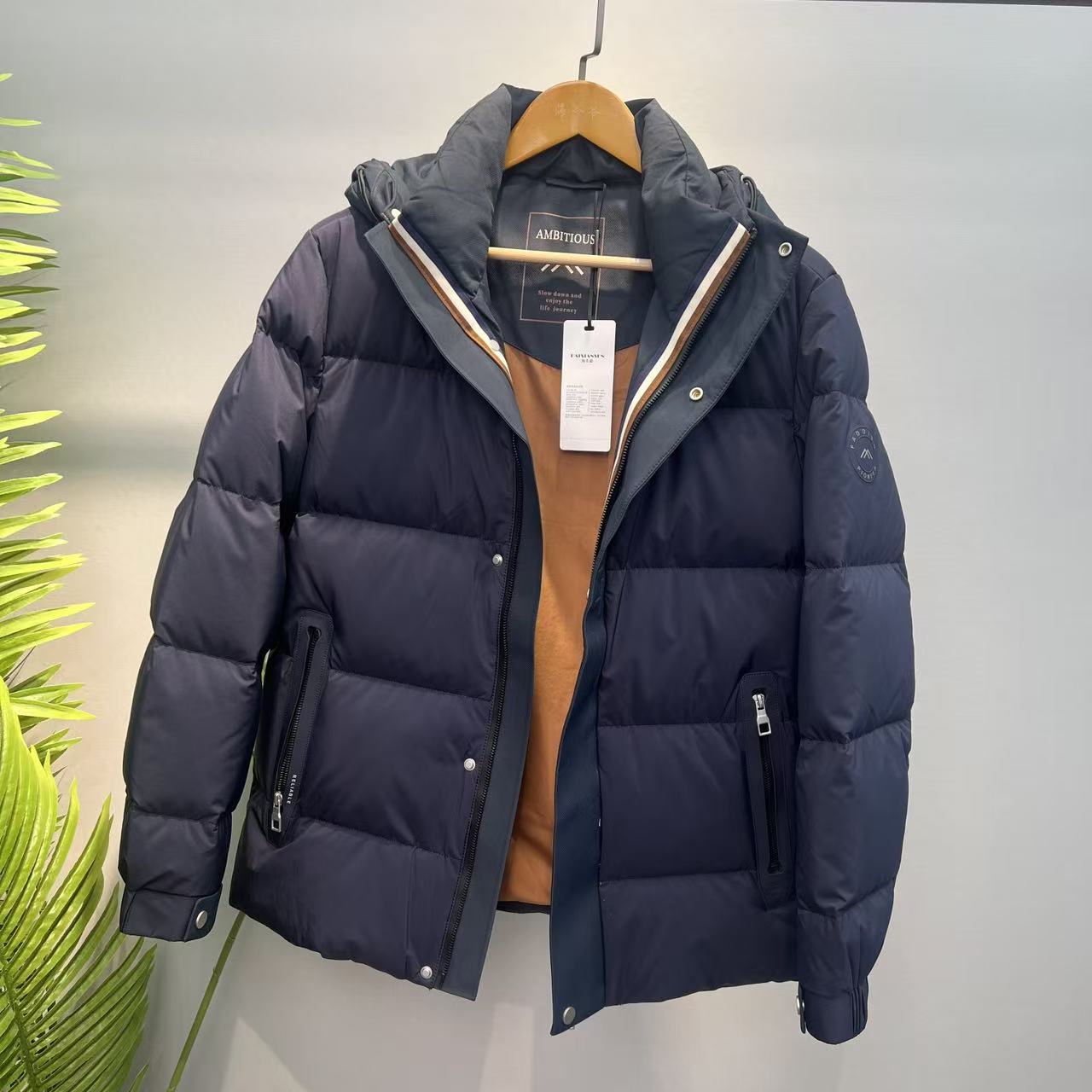 休闲蓬松保暖高克重90绒男士连帽羽绒服冬防风鸭绒服男 Y5T2477