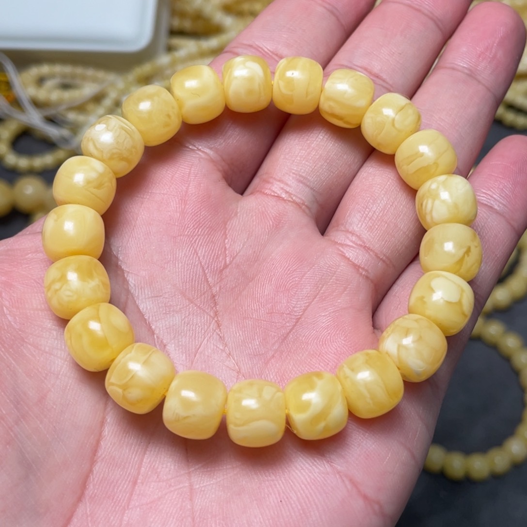 蜜蜡裸石未镶嵌蜜蜡手串10.7mm