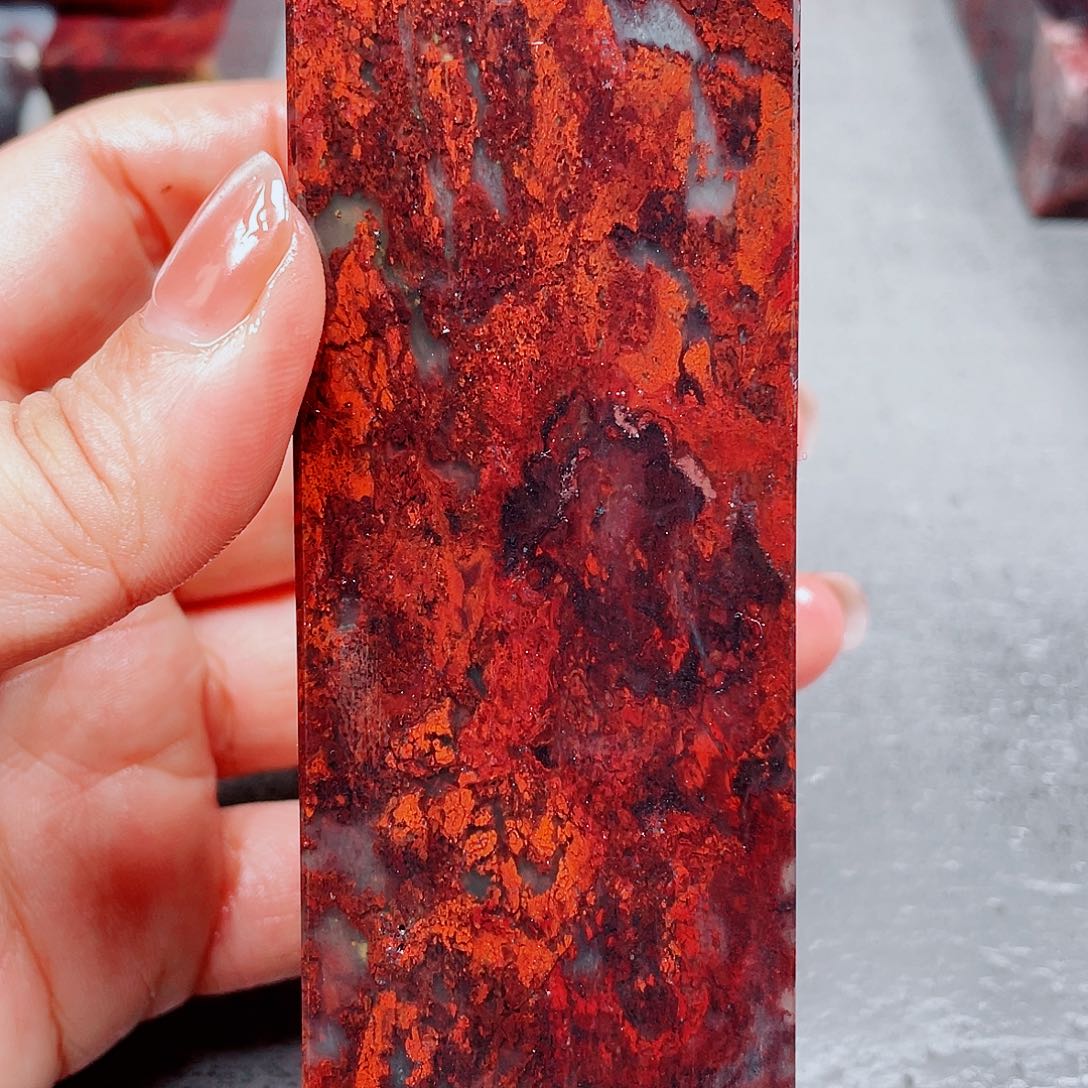 玉桂林鸡血玉印章镇尺29