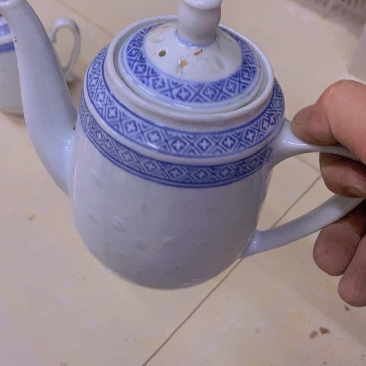 陶景德镇青花玲珑茶壶12345