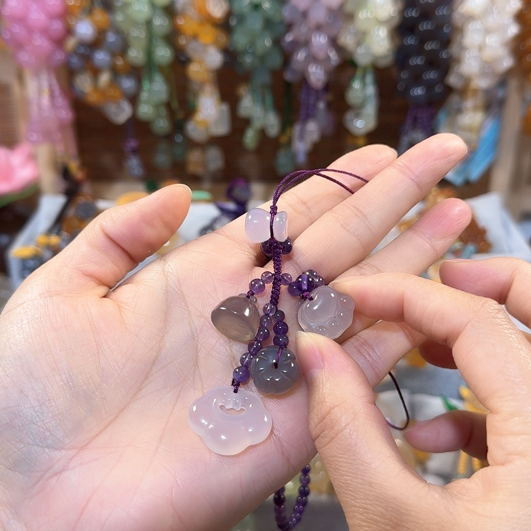 玛瑙/玉髓手机挂件未镶嵌