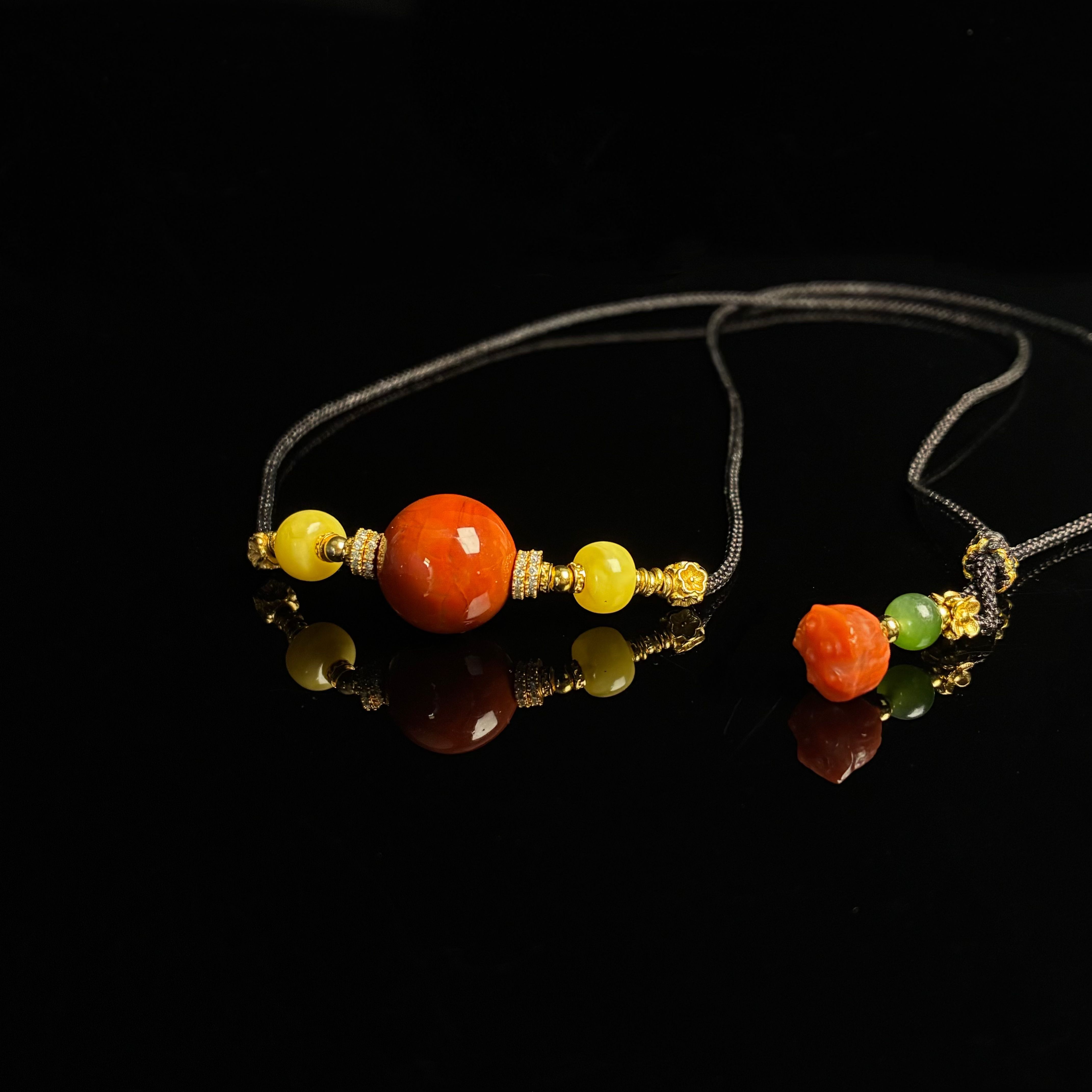 南红单珠项链【小北质检】ZJH916Z15多样性发一