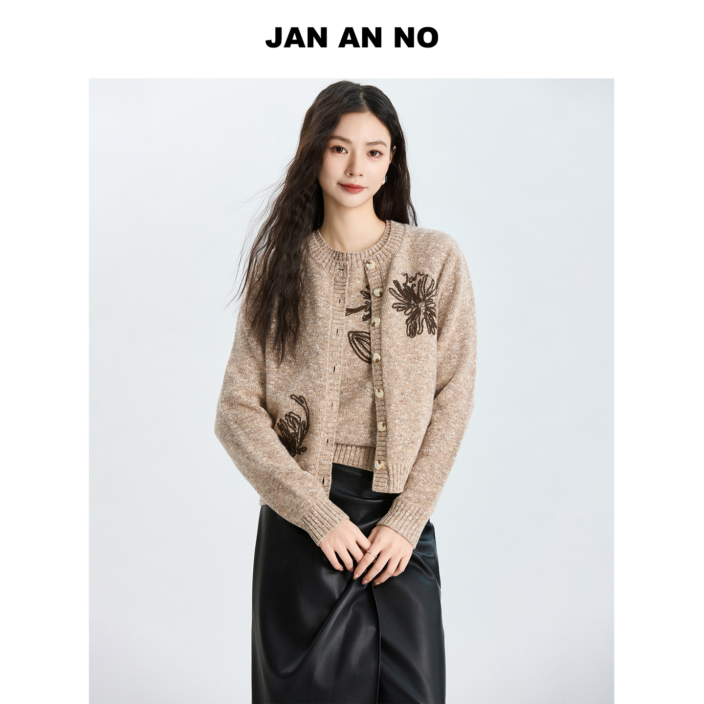 【达人专享】JAN AN NO 绵羊毛针织开衫外套秋玉兰衫J2577011ZS