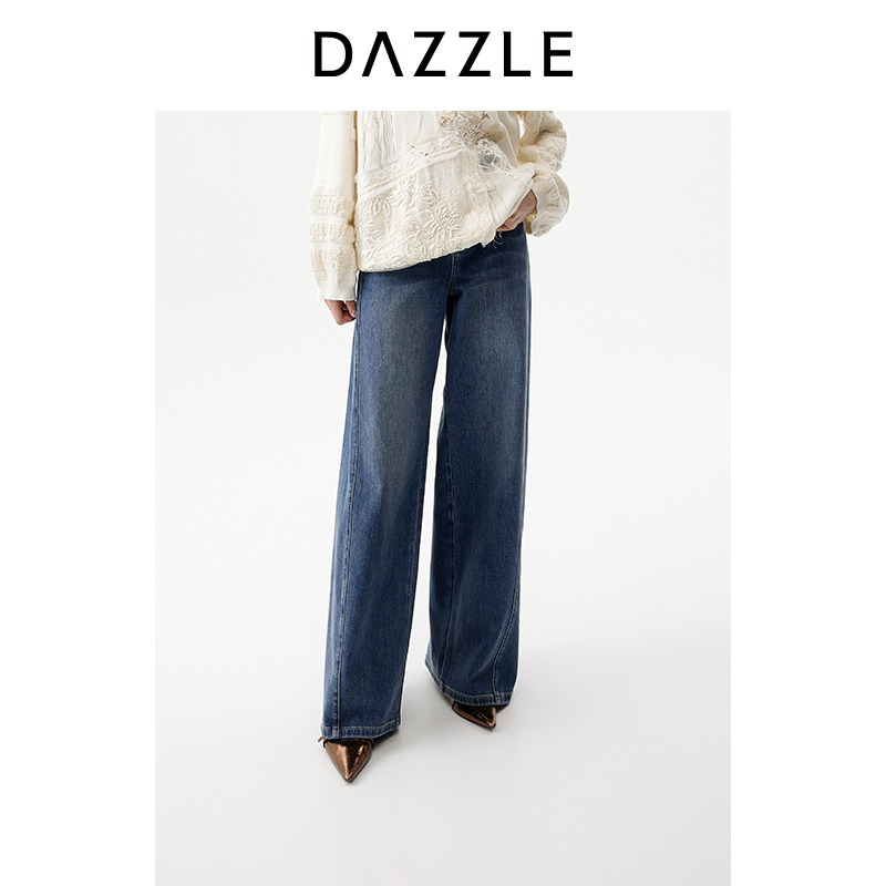 【周四上新】DAZZLE 地素牛仔裤2026年春棉混纺牛仔阔腿裤2K1XR15