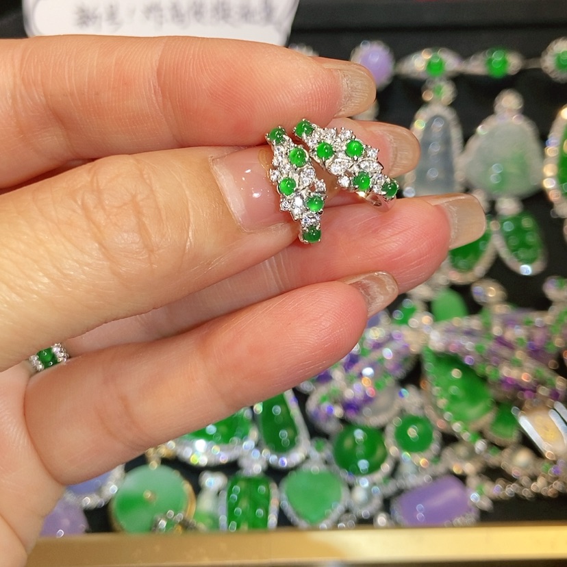 【闪购商品】翡翠未镶嵌耳饰天然翡翠