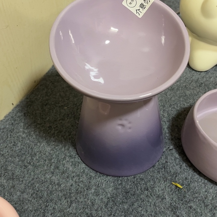 陶陶瓷紫色酷彩高脚