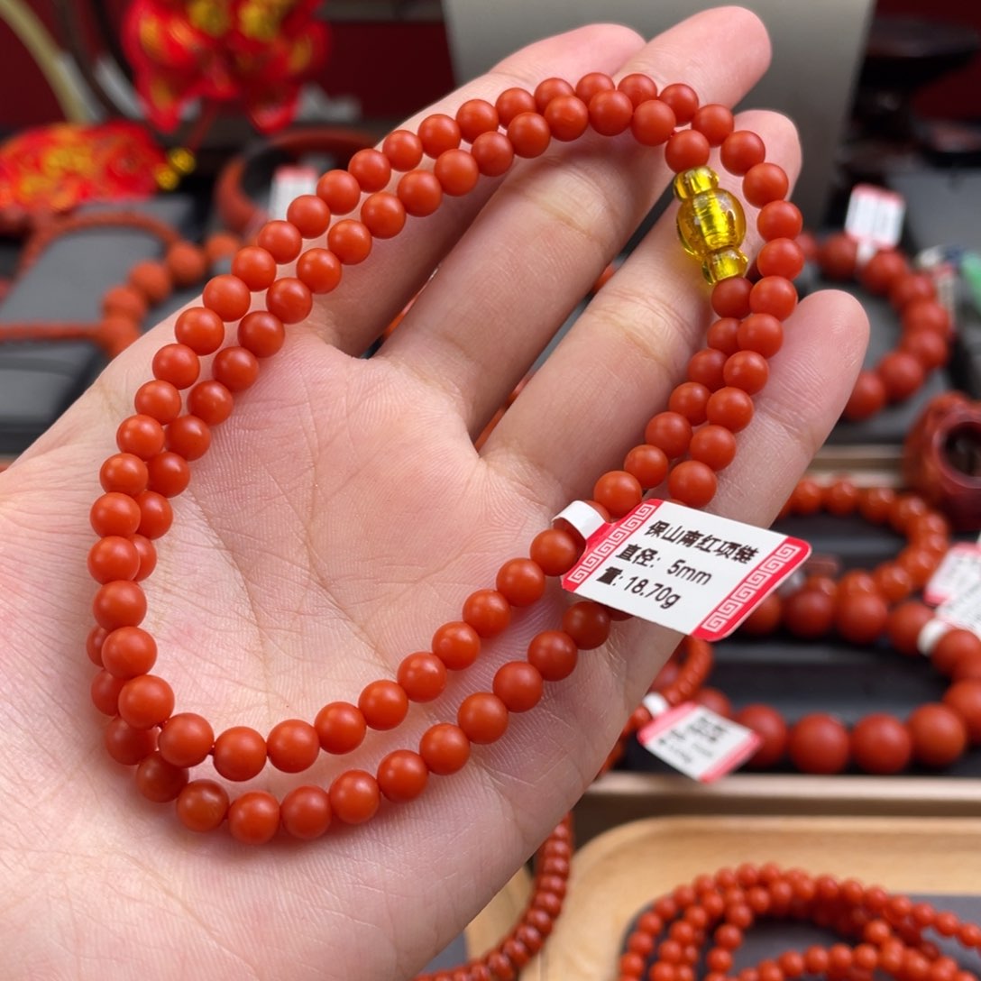 南红玛瑙5+mm 项链未镶嵌