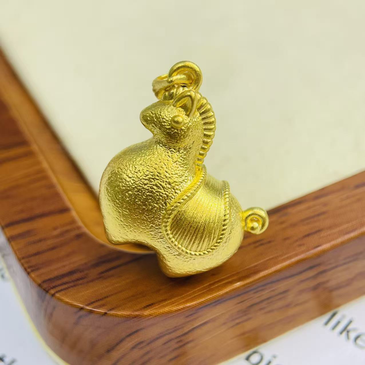 足金999瓜子扣墩墩马黄金首饰配件DP2771-02610