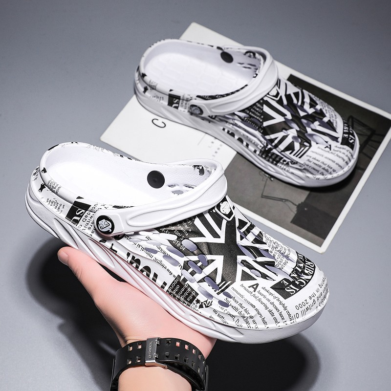 大码48洞洞鞋男士夏天外穿防水运动凉鞋户外海边包头防滑沙滩鞋46