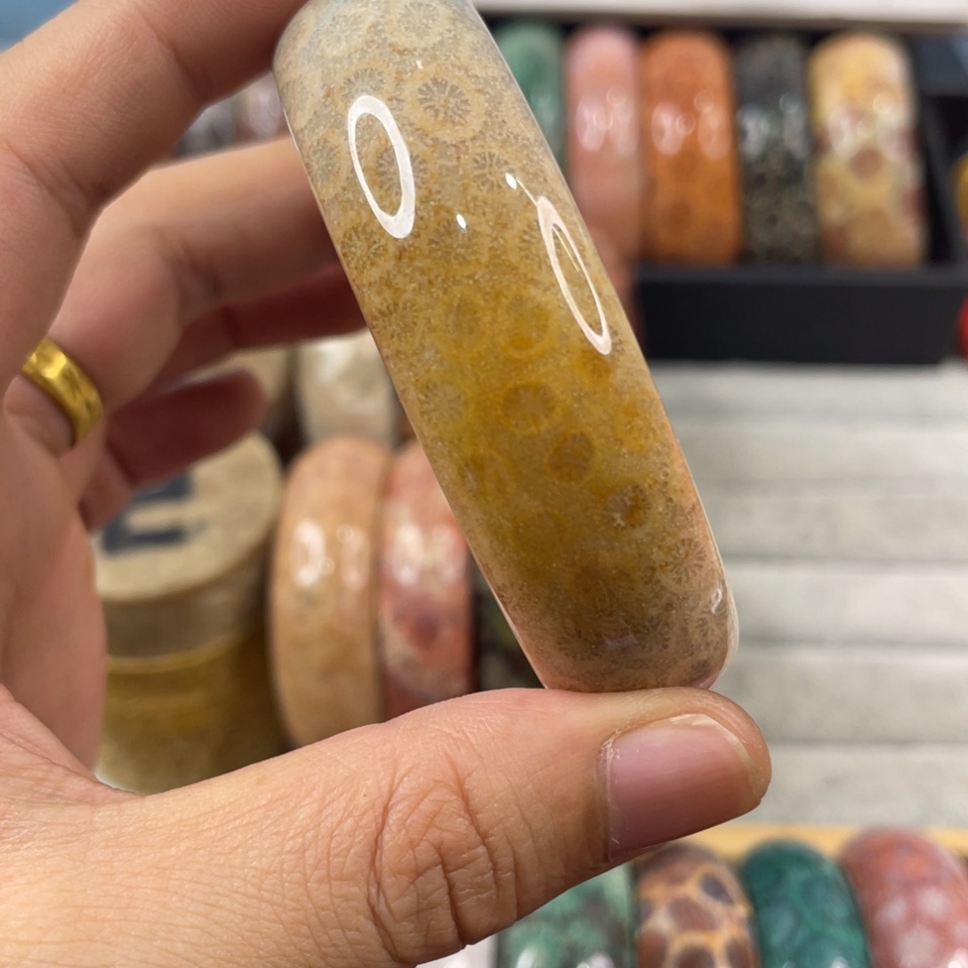 未镶嵌手镯硅化玉