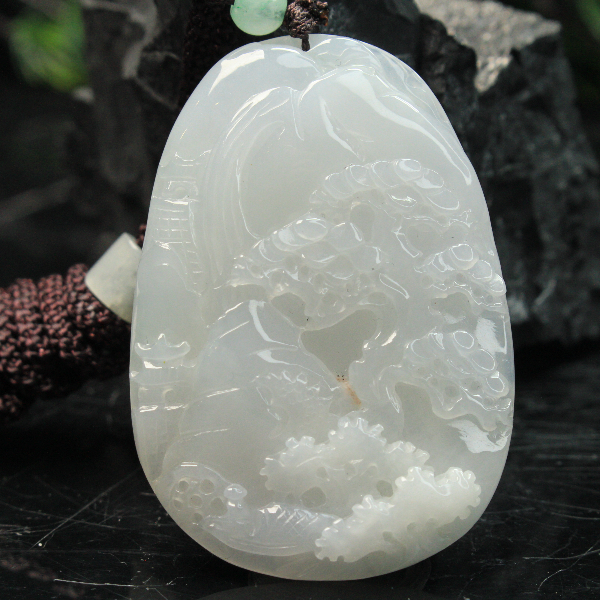 26ZB天然缅甸A货翡翠山水吊坠/000247嘉禾珍宝