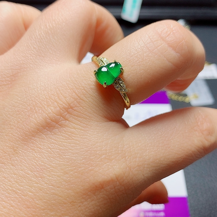 银S925镶嵌戒指翡翠