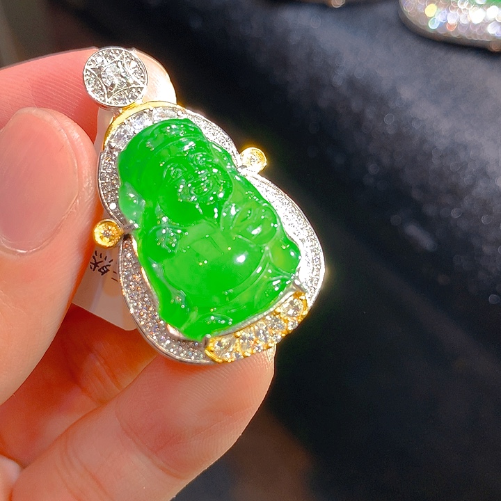 【闪购商品】翡翠颈饰银S925镶嵌翡翠