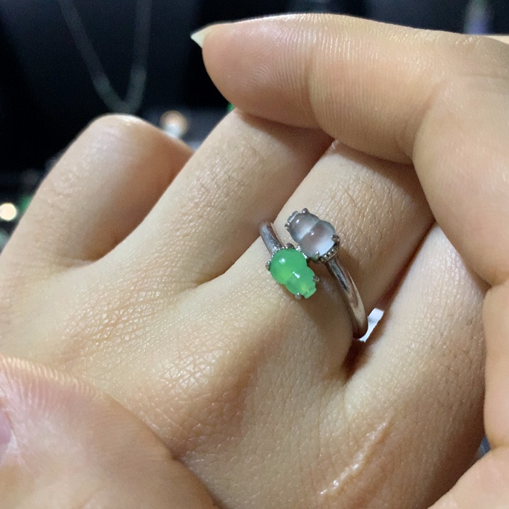 翡翠银S925镶嵌戒指