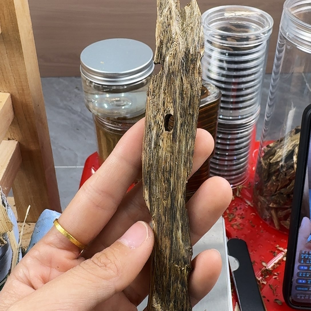 香料绿奇楠虫漏白棋13克