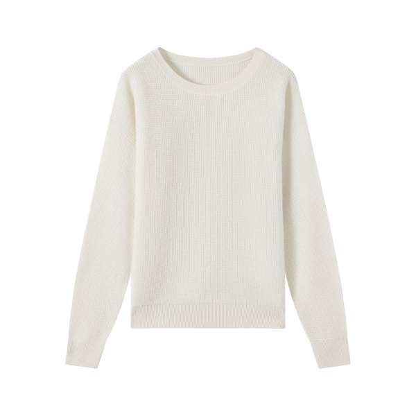 RC121026Y  25年秋冬新款羊毛圆领宽松玉米长袖简约套衫