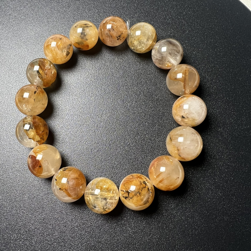 Z865 黄胶花水晶手串 多样性发其一