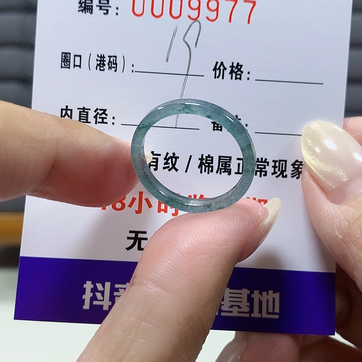 翡翠未镶嵌戒圈9977