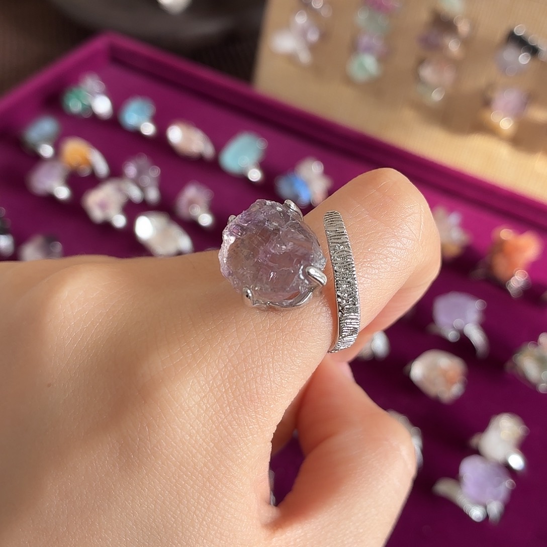 戒指银S925镶嵌水晶