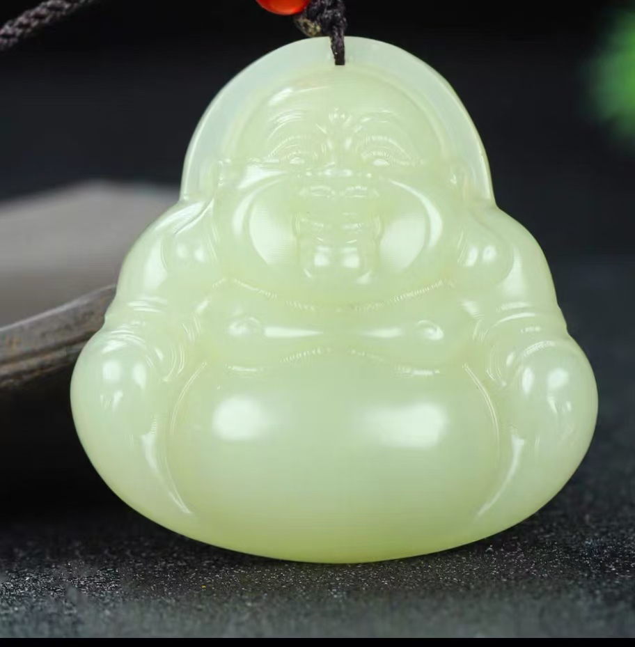 精品镯心料冰黄弥勒佛气质百搭挂件