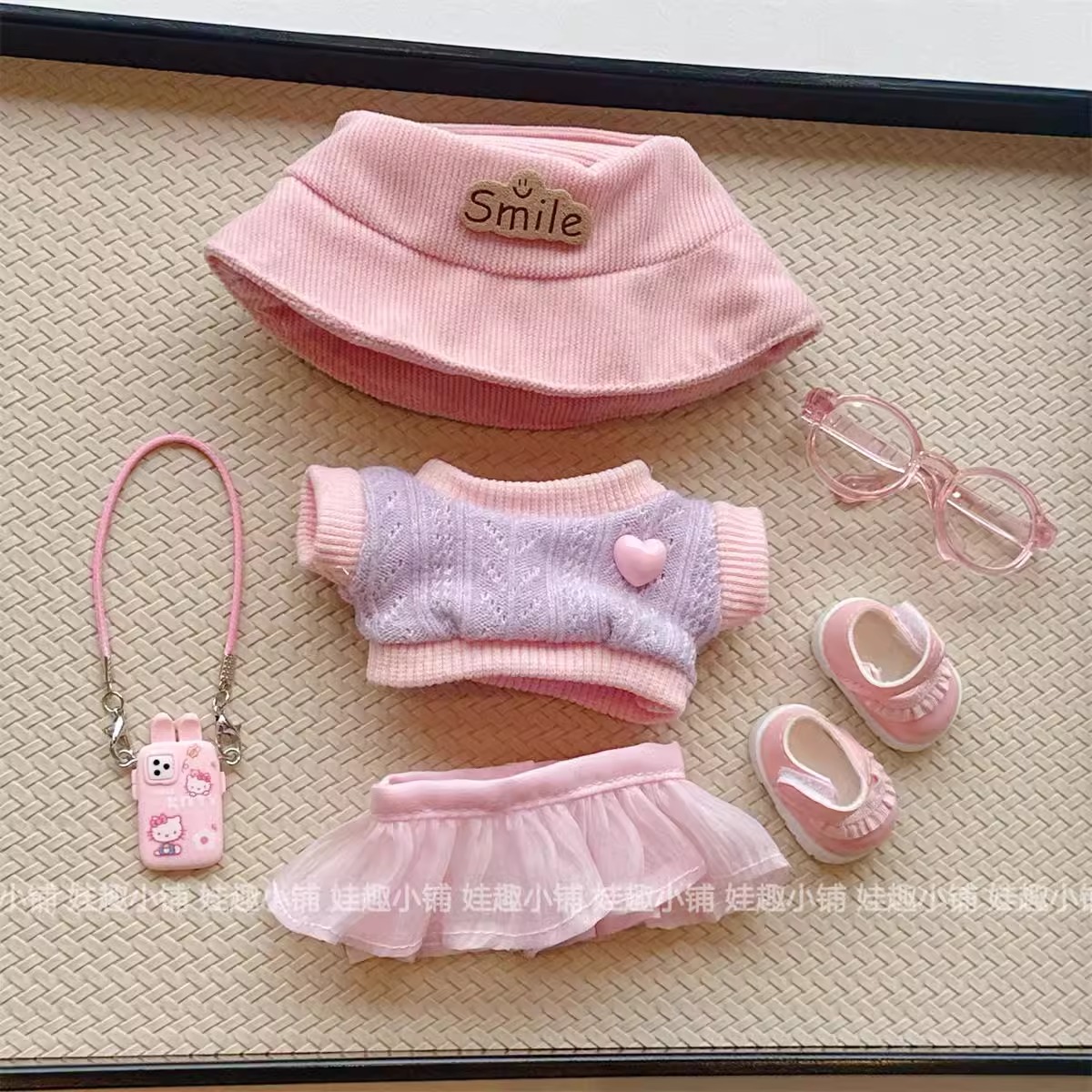 新品一代二代labubu娃衣17cm拉布布搪胶玩偶坐坐派对替换套装衣服