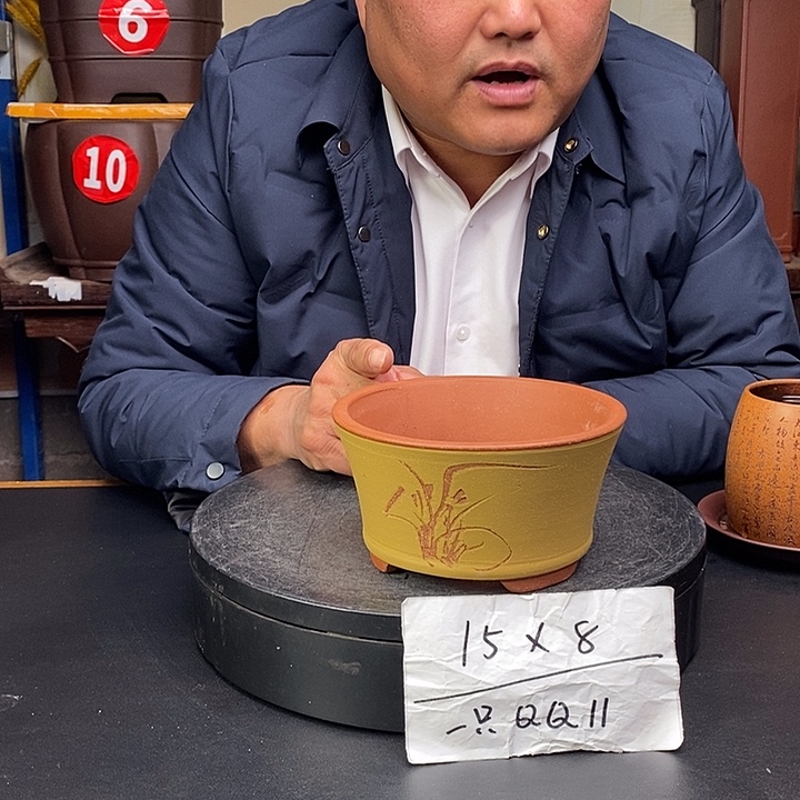 紫砂花盆货号一只QQ11