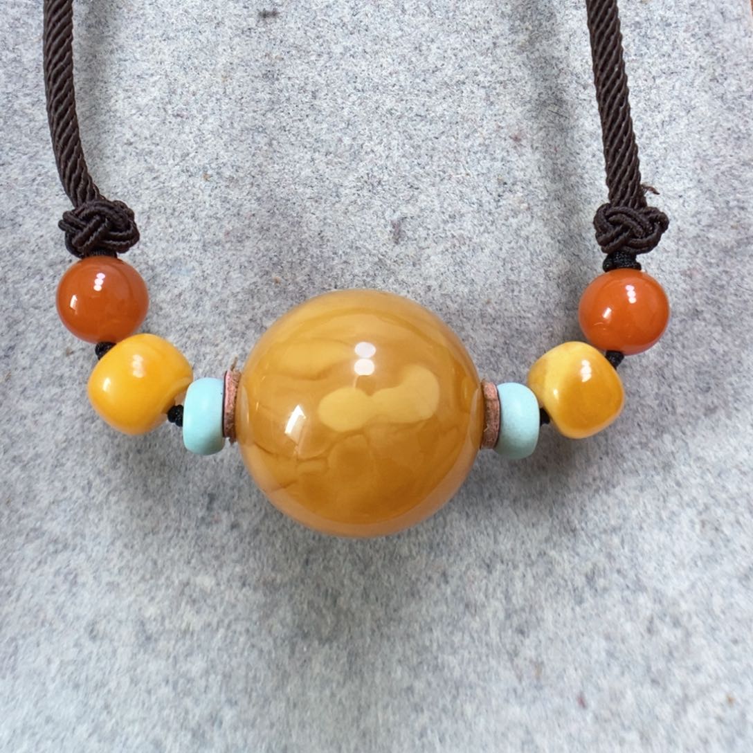 蜜蜡项链未镶嵌蜜蜡锁骨