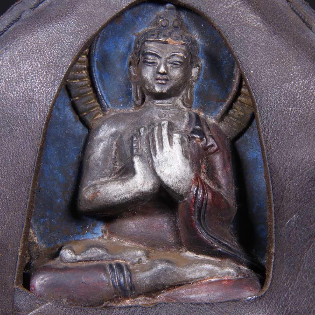 （山不在高）旧藏泥塑牛皮药师佛像 Q琴87923