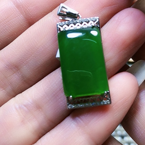 和田玉银S925镶嵌挂件