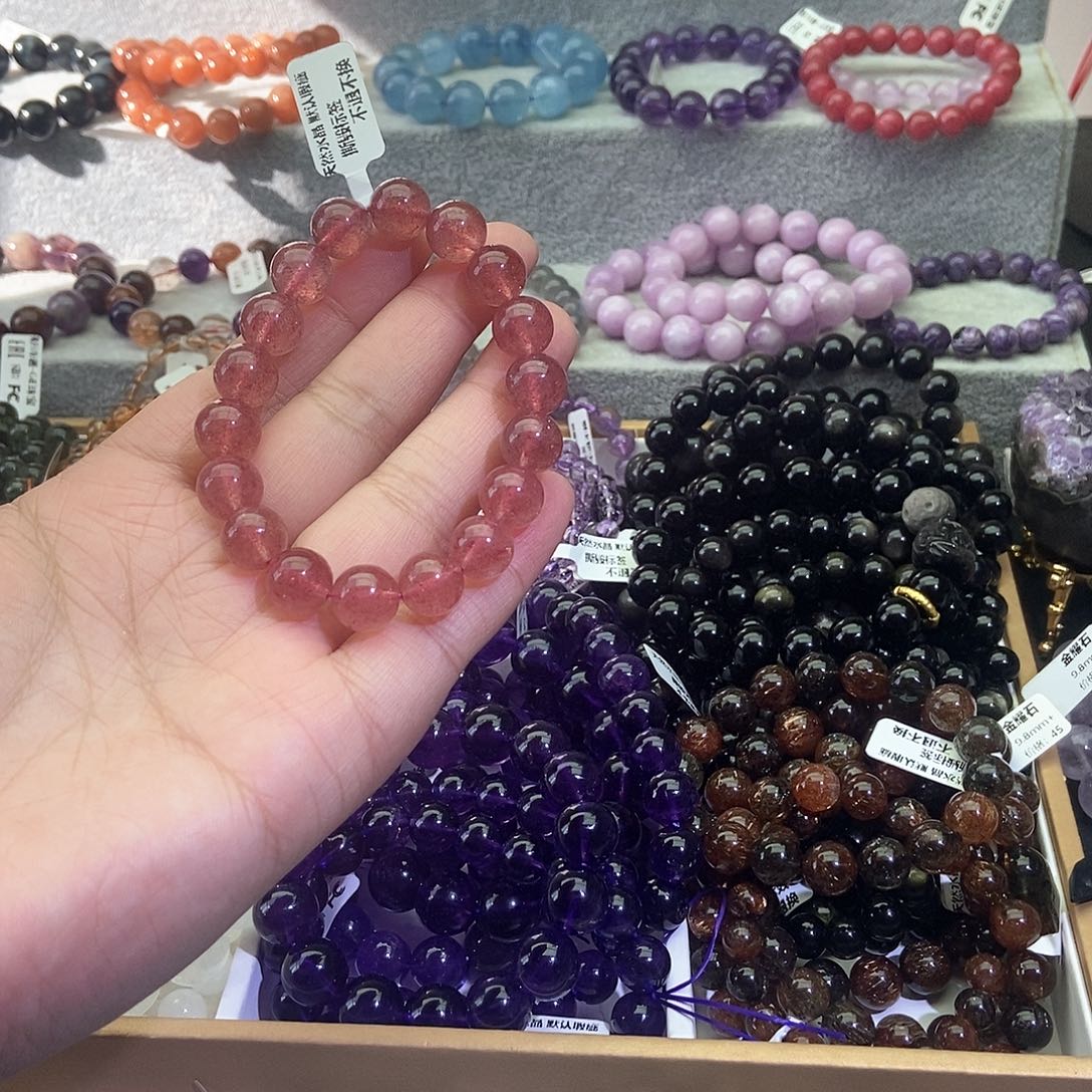 水晶手链未镶嵌鸽血红草莓晶11