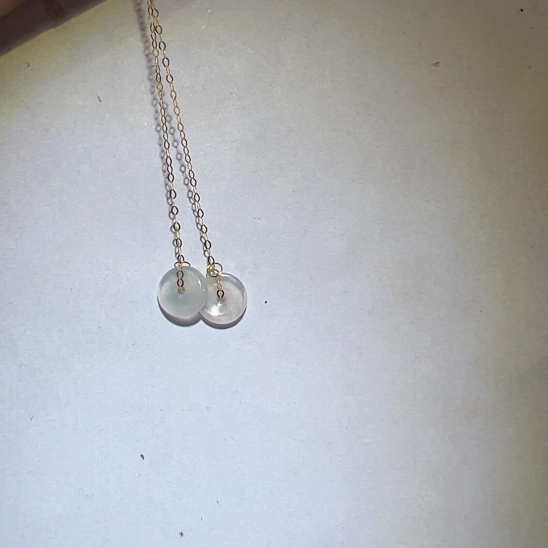 翡翠颈饰18K金镶嵌耳环