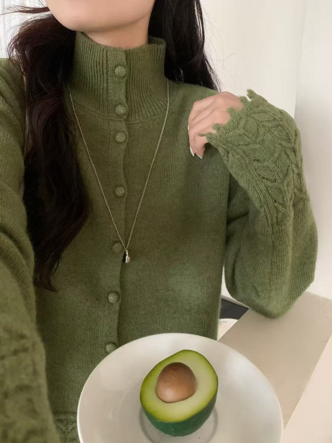 【硬货】3961时尚显瘦宽松短款气质秋冬针织毛衣拉链立领女开衫