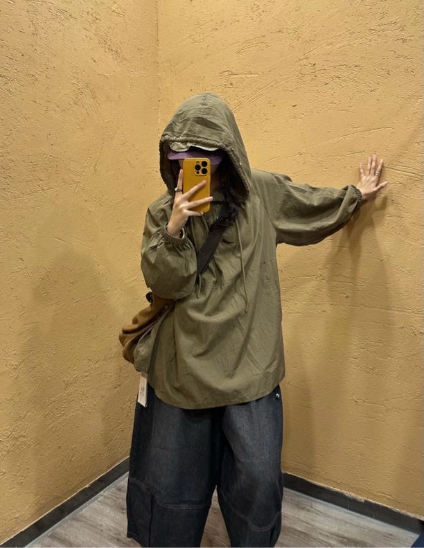 春秋连帽纯色长袖女短款薄款卫衣防风上衣运动