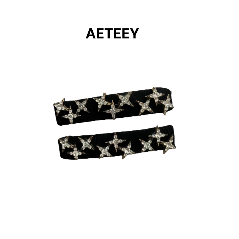 AETEEY高级感气质满钻星星一字夹新款小众设计感刘海侧边
