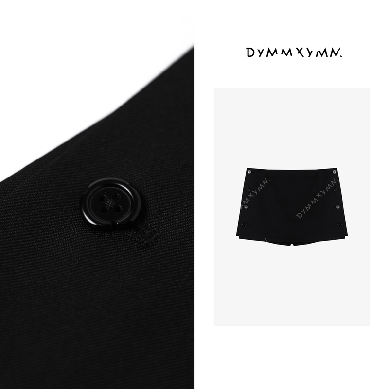 【DYMMXYMM】-极简风高级感双侧扣澳毛醋酸半裙短裙-5SSW7602