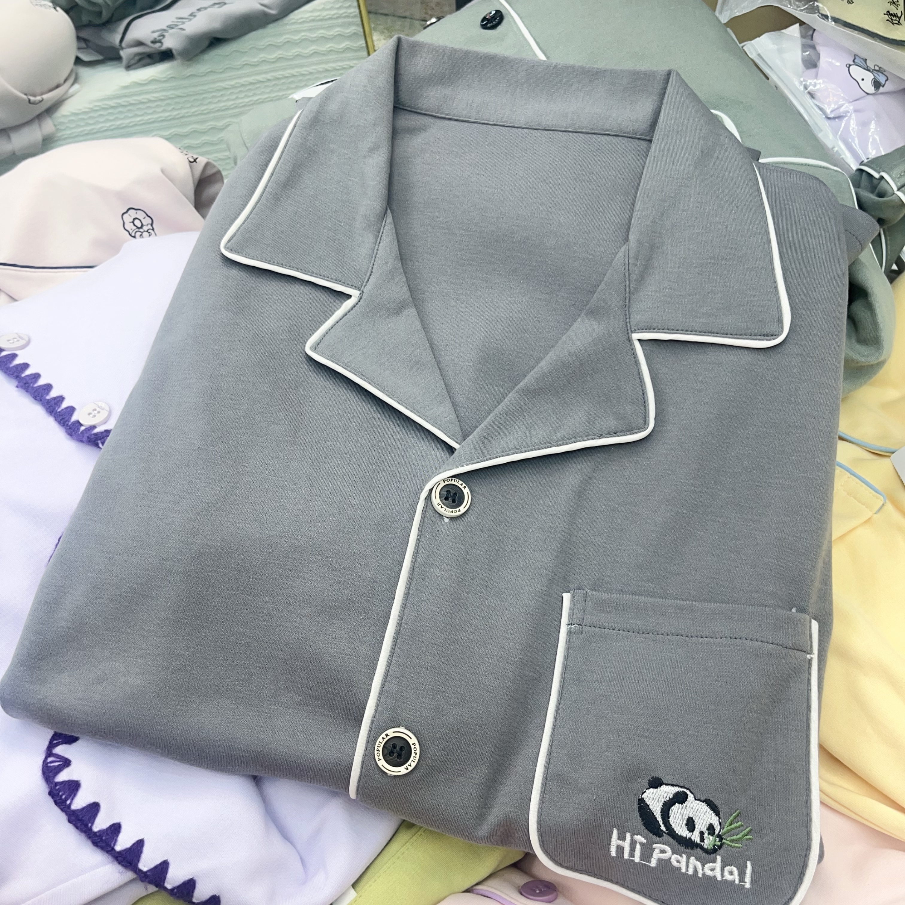 【B164】精梭棉加厚10-20°灰色熊猫精品款男士秋冬款