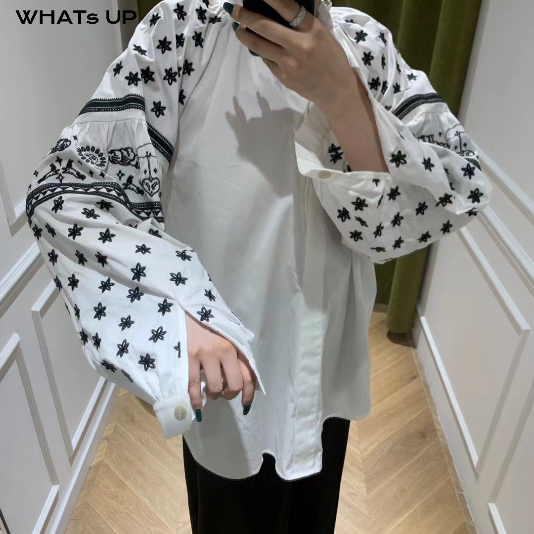 GUNIA 25FW 设计师品牌 印花袖子上衣WHATsUP