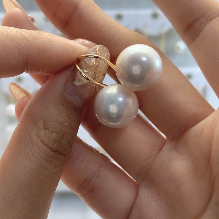 淡水珍珠耳饰银S925镶嵌