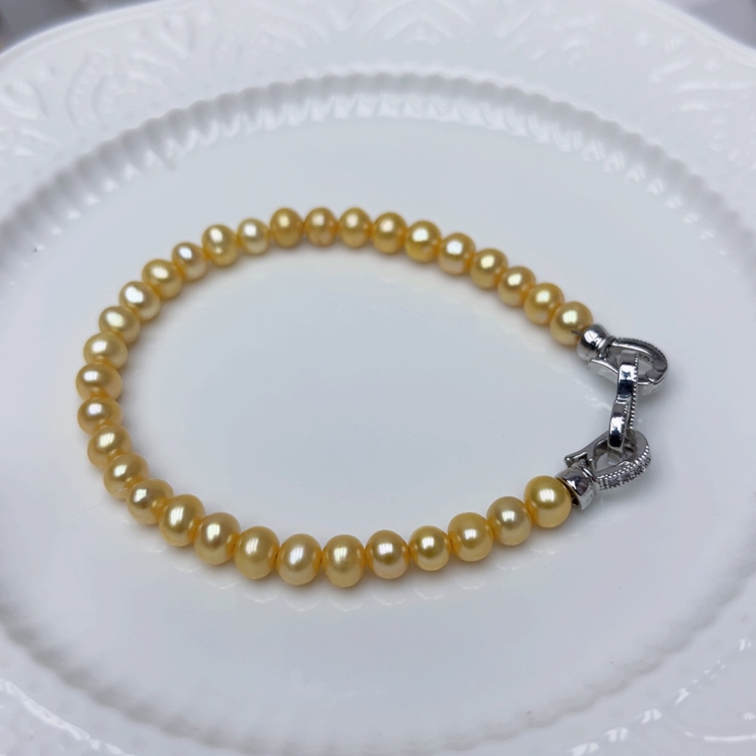 淡水珍珠手绳银S925镶嵌